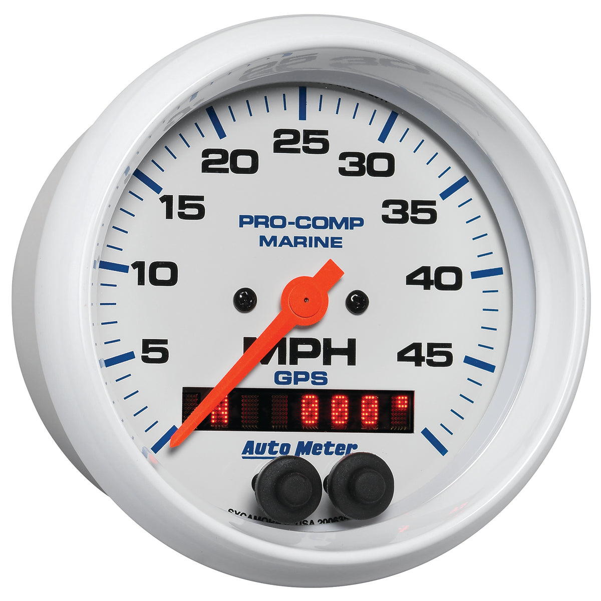 Autometer Marine White 3 3/8in 50MPH GPS Speedometer Gauge - 200635