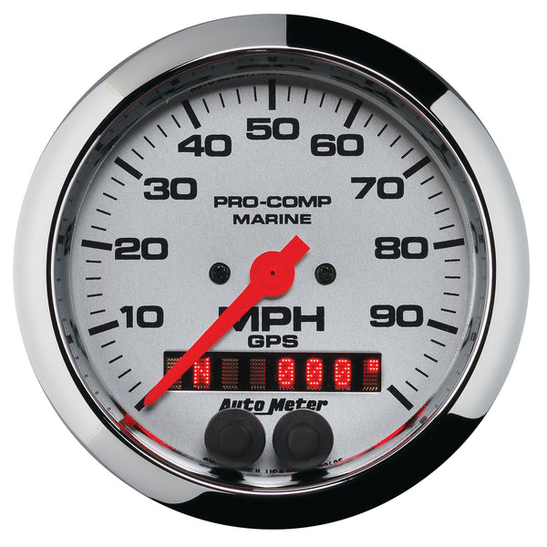 Autometer Marine Chrome 3-3/8in 100MPH GPS Speedometer Gauge - 200636-35