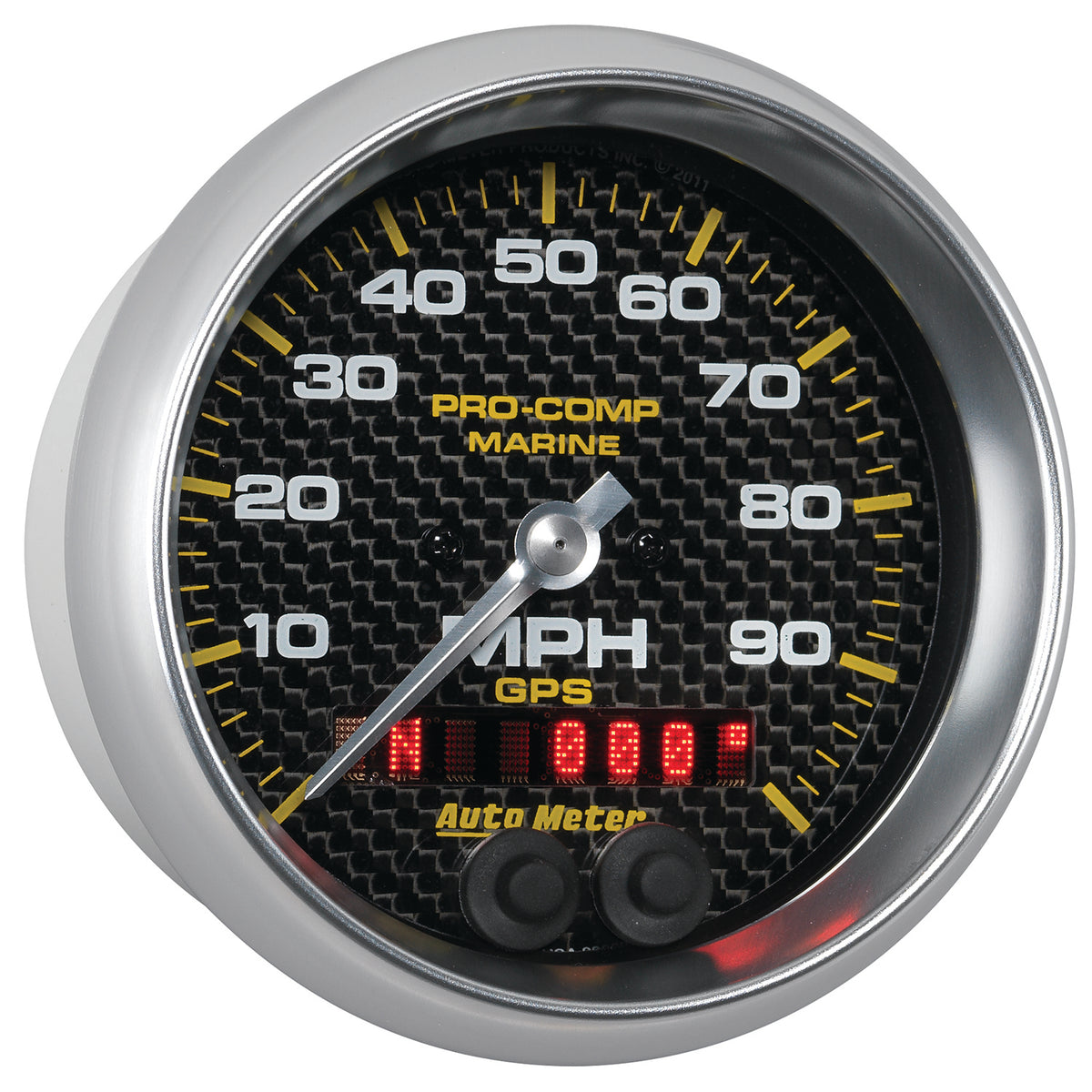 Autometer Marine Carbon Fiber 3-3/8in 100MPH GPS Speedometer Gauge - 200636-40