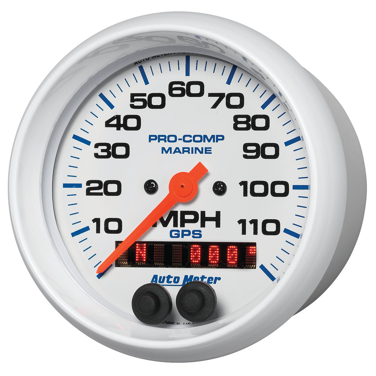 Autometer Gauge GPS Speedometer 3-3/8in 120 MPH Marine White Gauge - 200637
