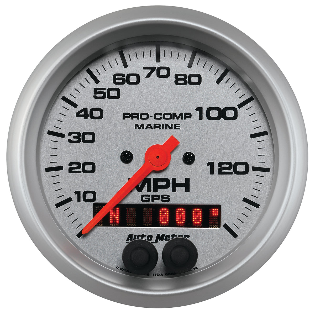 Autometer Marine Silver 3-3/8in. 140MPH GPS Speedometer Gauge - 200638-33
