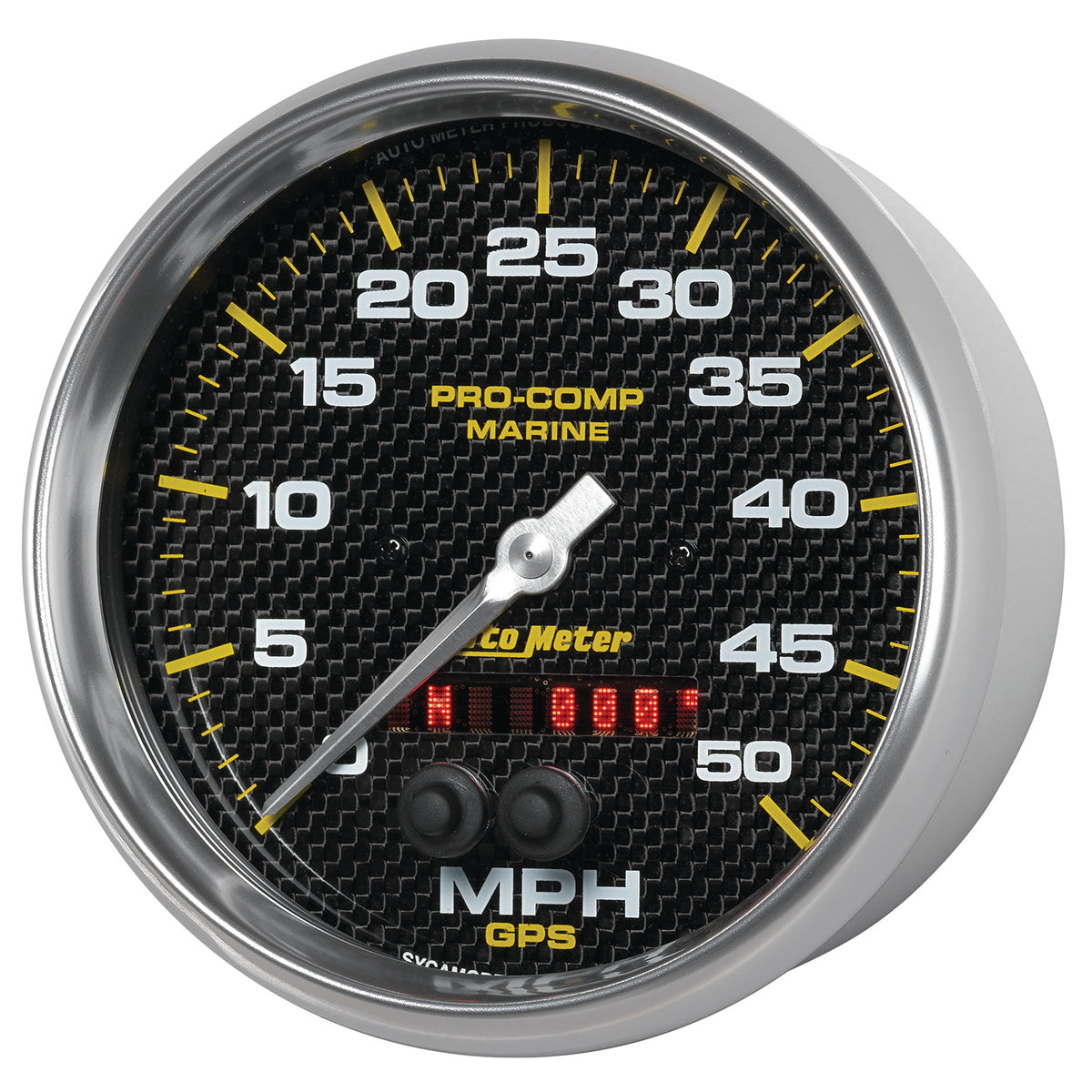 Autometer Speedometer Gauge 5 inch 50MPH GPS Marine Carbon Fiber - 200644-40