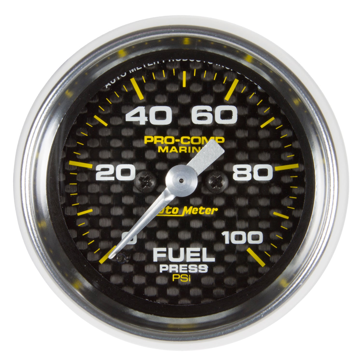 Autometer Marine Carbon Fiber 2-1/16in 100 PSI Digital Stepper Motor Fuel Pressure Gauge - 200850-40
