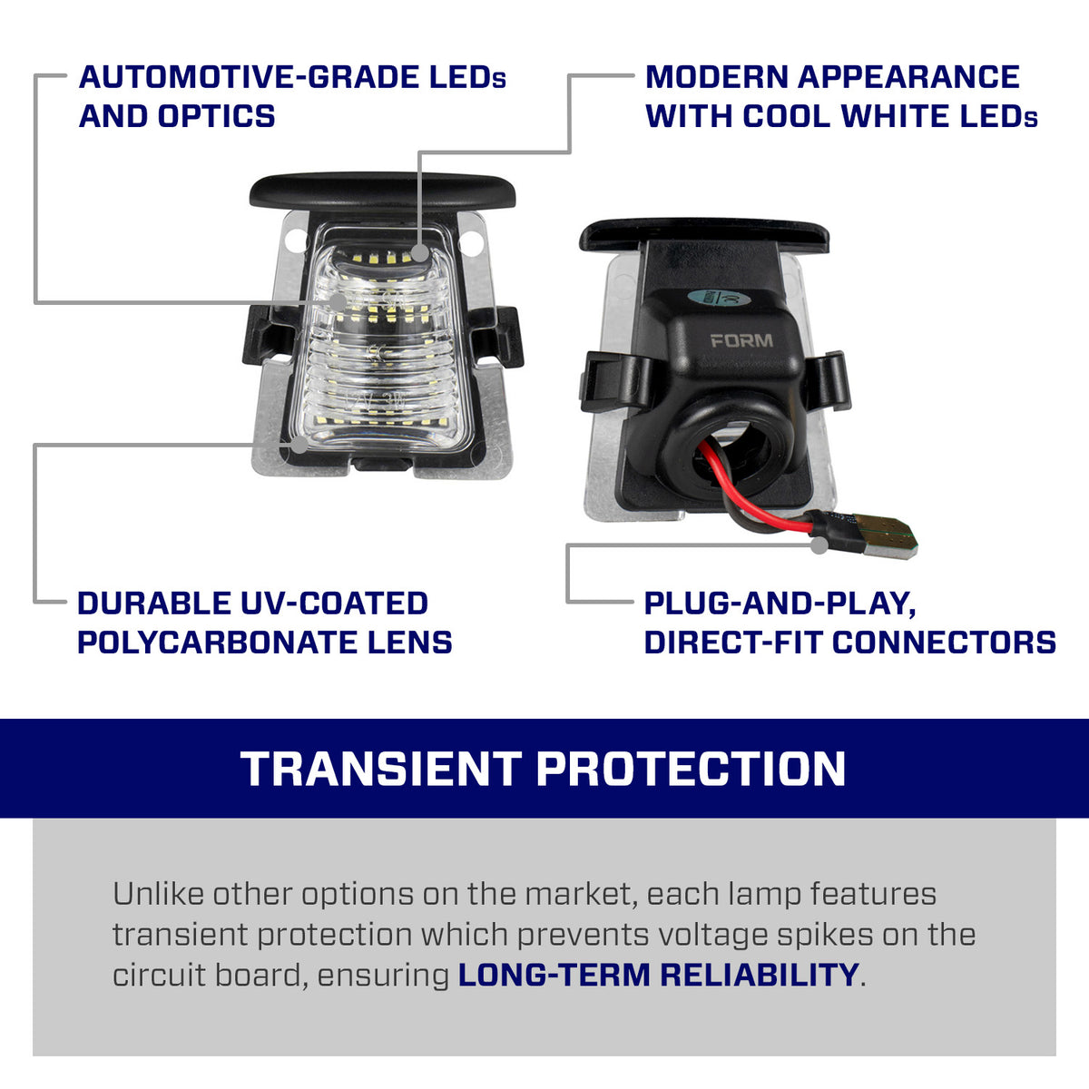 Form Lighting 2007 Wrangler JK LED License Plate Light (one) - FL0065
