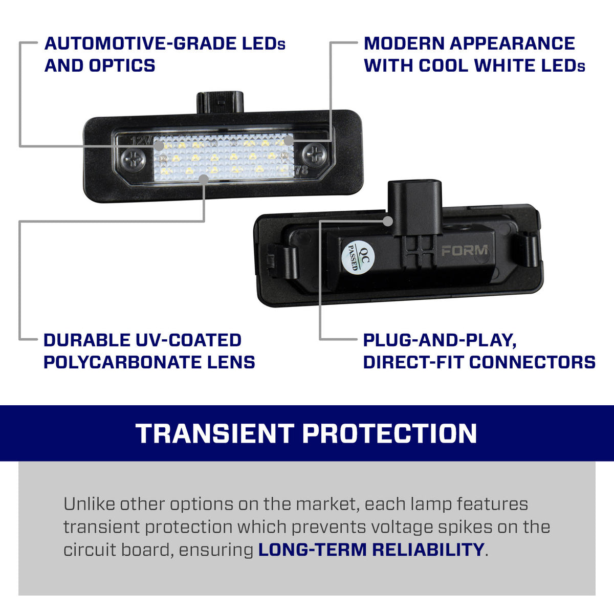Form Lighting 2010 Mustang LED License Plate Lights (Pair) - FL0050