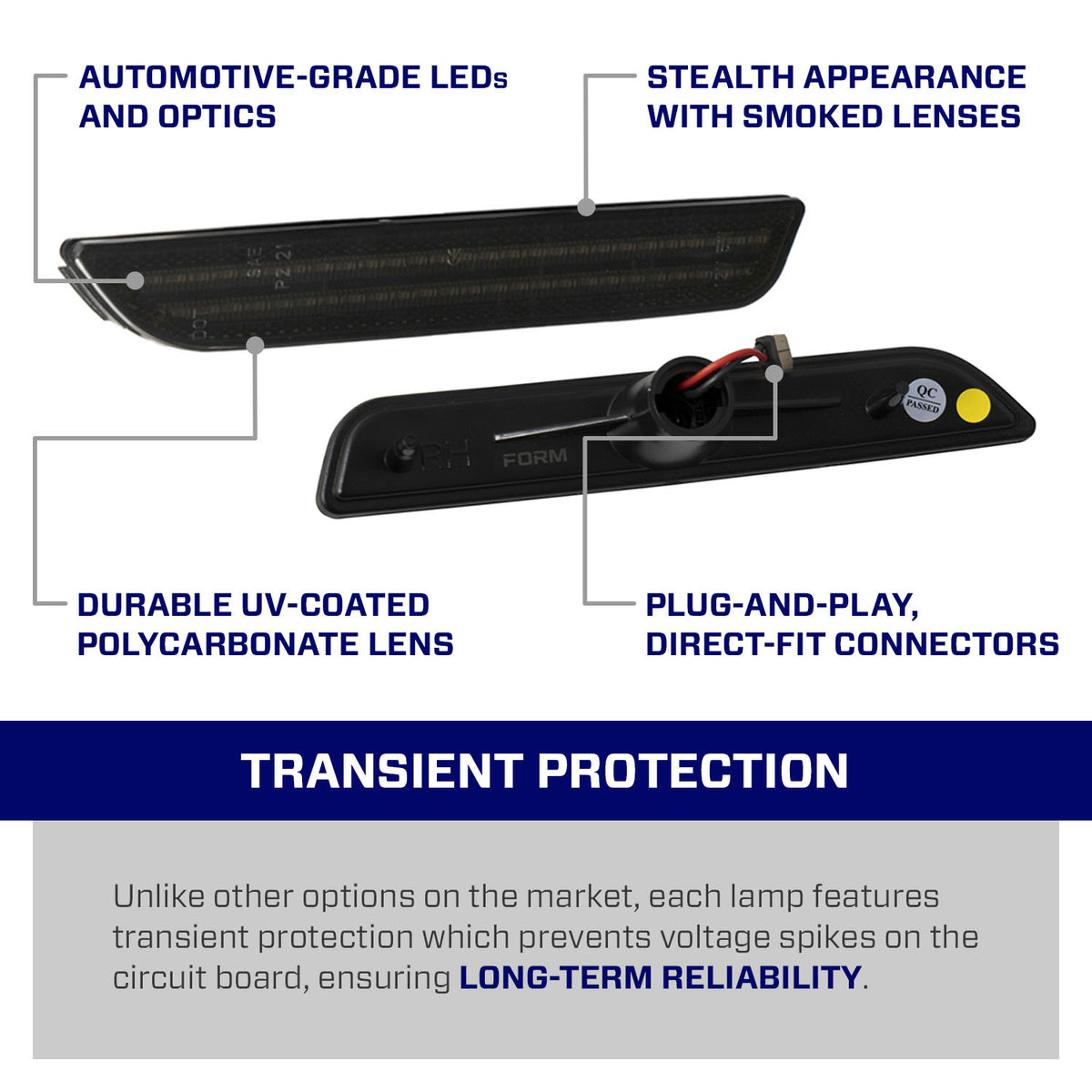 Form Lighting 2010-2014 Mustang LED Sidemarkers (set) - FL0041