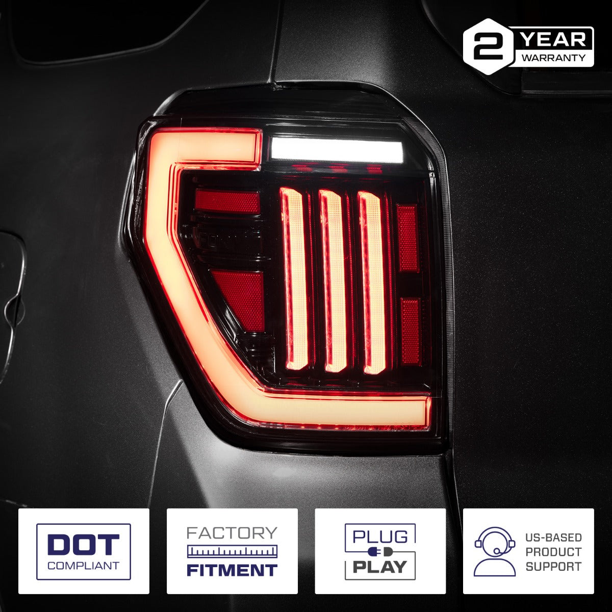 Form Lighting 2010-2024 Toyota 4Runner LED Tail Lights Smoked (Pair) - FL0105