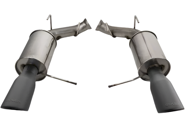 Roush - 2011-2014 Roush Mustang GT Black-Tip Axle-Back Exhaust - 421127-BLK