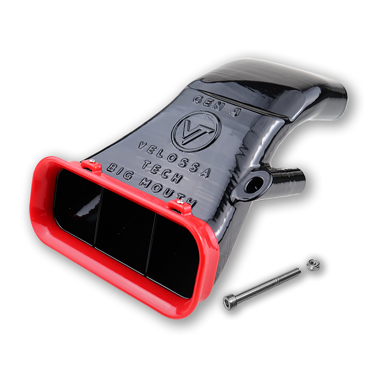 Clearance - Velossa Tech - 14-19 Ford Fiesta ST BIG MOUTH Ram Air Intake Snorkel - Black Body with Red Flare