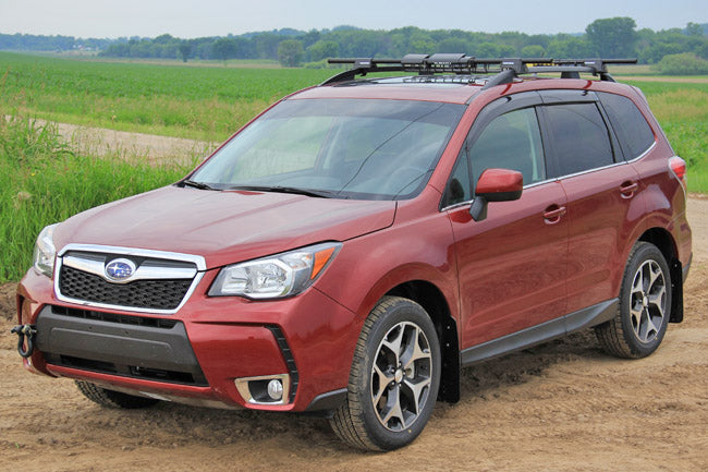 Rally Armor 14-18 Subaru Forester Black Mud Flap w/ Red Logo - MF28-UR-BLK/RD