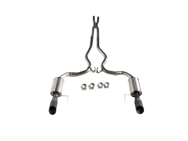 Roush 15-25 Mustang GT Black Tip Cat Back Exhaust - 422092-BLK