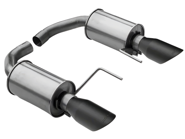 Roush - 2015-2026 Roush Mustang V6 & Ecoboost Black-Tip Axle-Back Exhaust - 421837-BLK