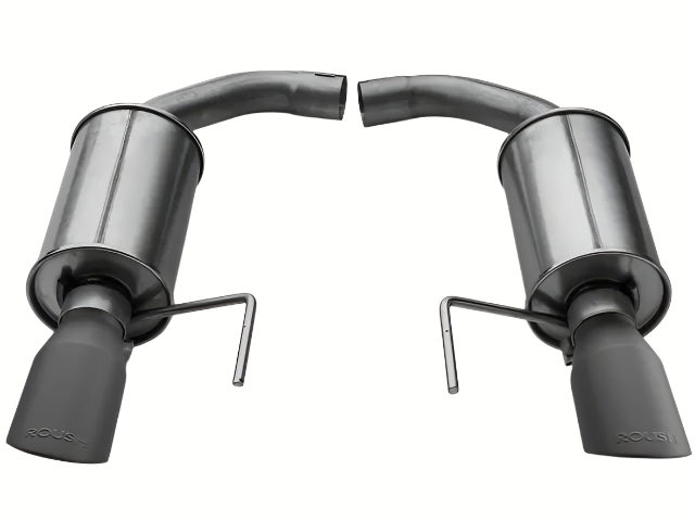 Roush - 2015-2026 Roush Mustang V6 & Ecoboost Black-Tip Axle-Back Exhaust - 421837-BLK