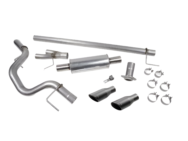 Roush 15-20 F-150 5.0L/3.5L/2.7L Black Tip Cat Back Exhaust - 421985-BLK