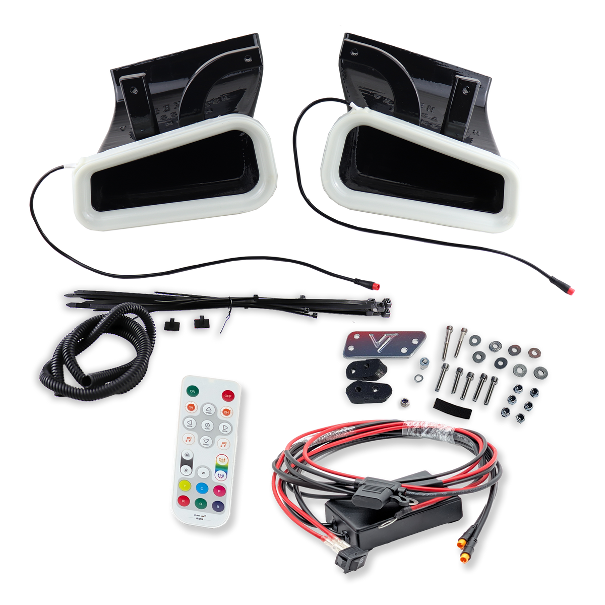 2016-2022 Infiniti Q60 Red Sport Dual BIG MOUTH LIT KIT Ram Air Intake Snorkels