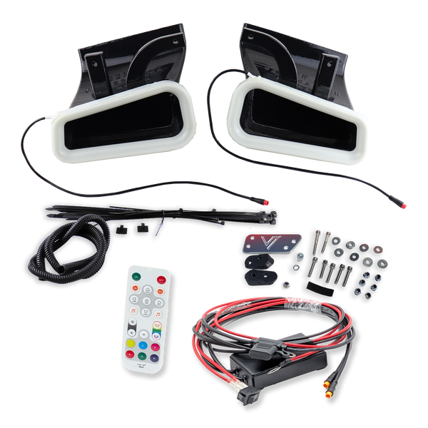 2016-2022 Infiniti Q60 Red Sport Dual BIG MOUTH LIT KIT Ram Air Intake Snorkels