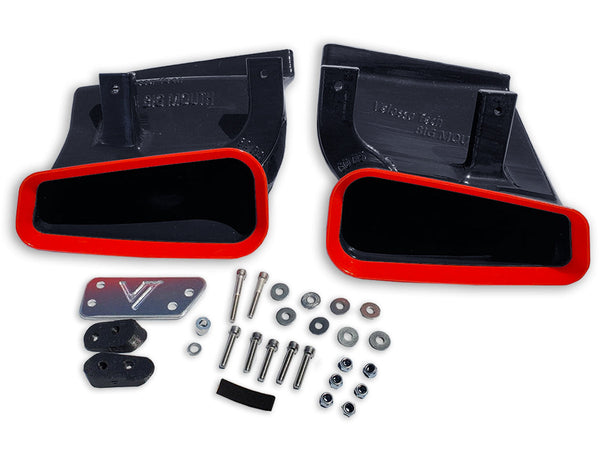 2016-2024 Infiniti Q50 Red Sport Dual BIG MOUTH Ram Air Intake Snorkels