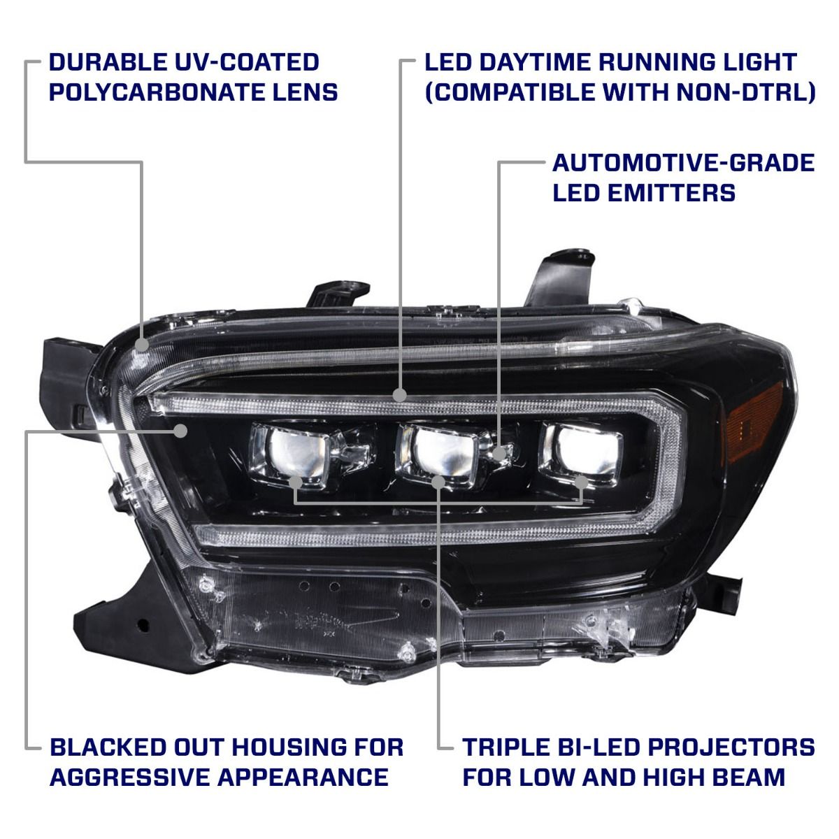 Form Lighting 2016-2023 Toyota Tacoma Sequential LED Projector Headlights - Pair