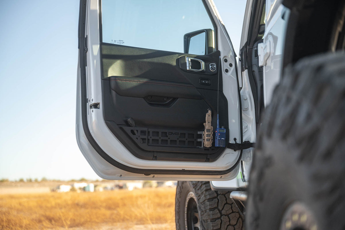 DV8 Offroad - 2018-2026 Jeep Wrangler JL & Gladiator JT Electric Seat Front Door Molle Pockets - MPJL-10
