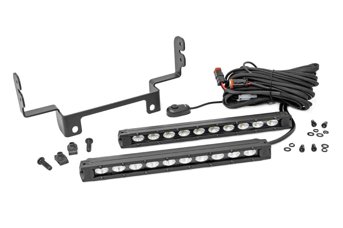 Rough Country - LED Light Kit - Bumper Mount - 10" Black Slimline Pair - Honda Pioneer 1000 - 92004 by Rough Country - angle 