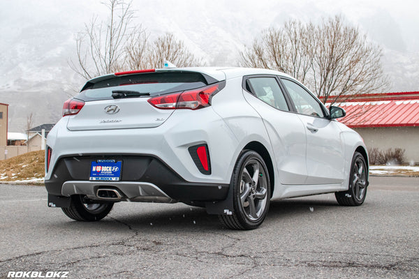 RokBlokz - Hyundai Veloster (2nd Gen) 2019-2022 Rally Mud Flaps for 2019-2022 Hyundai Veloster N - front view