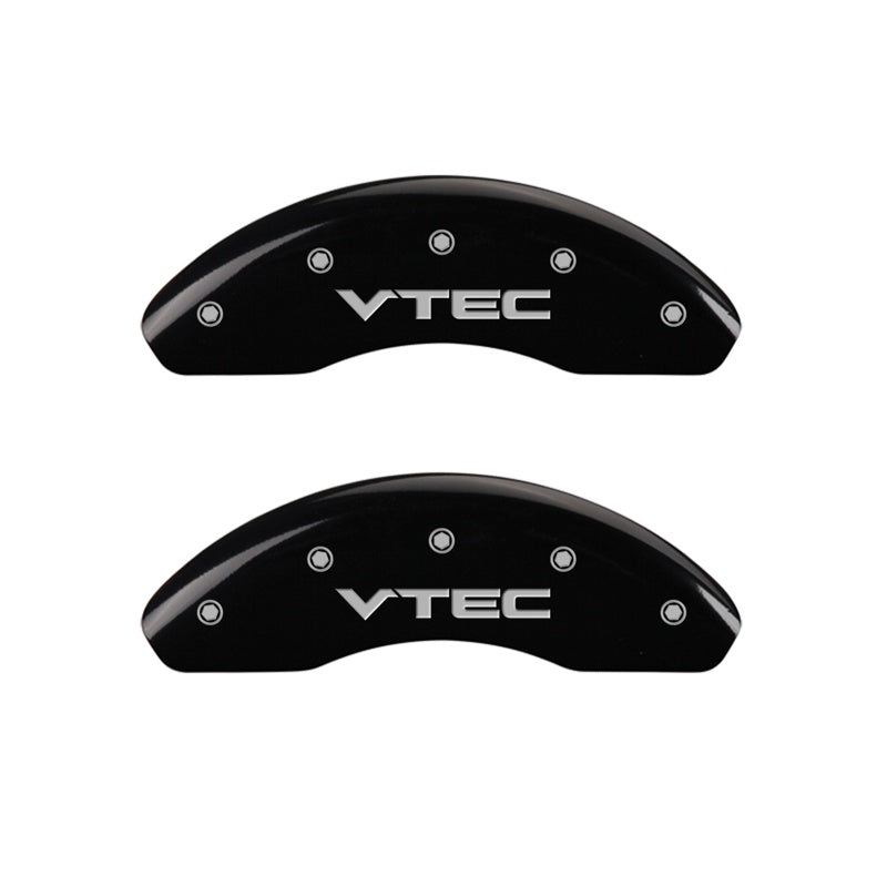 MGP Front set 2 Caliper Covers Engraved Front Vtec Black finish silver ch - 20209FVTCBK
