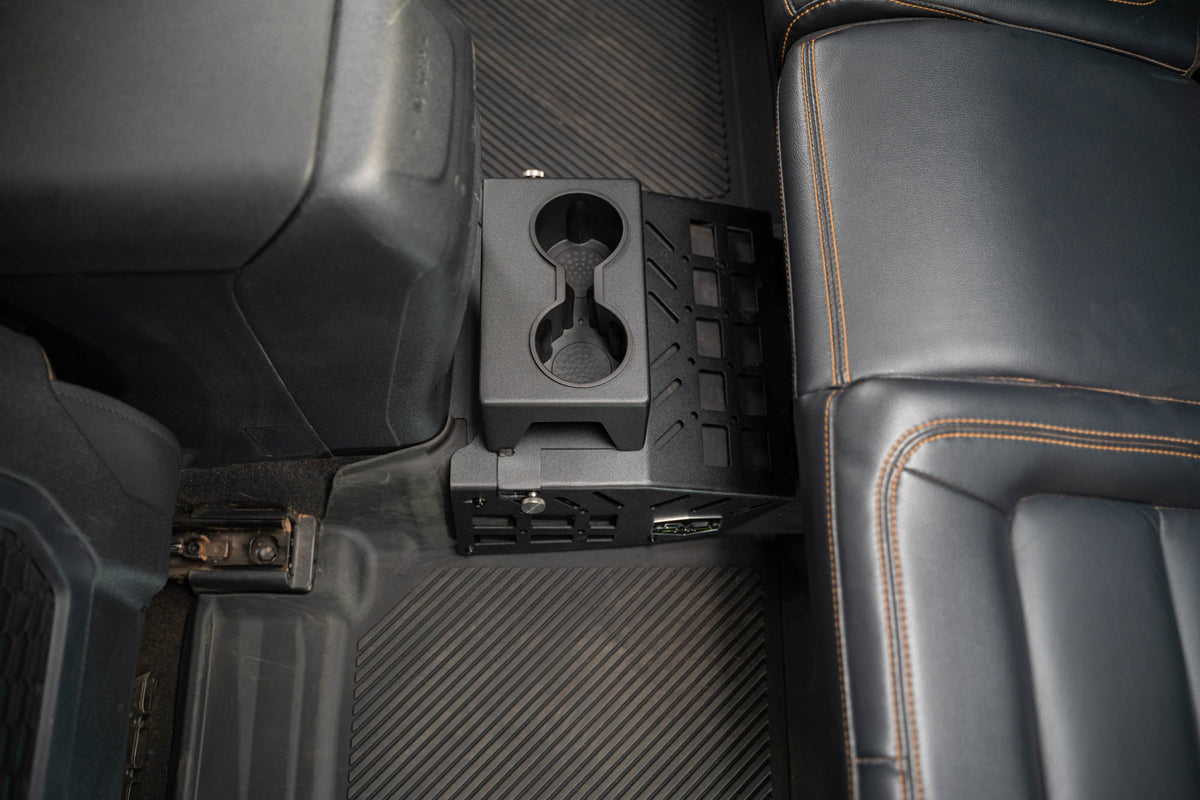 DV8 Offroad - 2021-2024 Ford Bronco Rear Seat Cup Holder and Molle Panels - MPBR-07