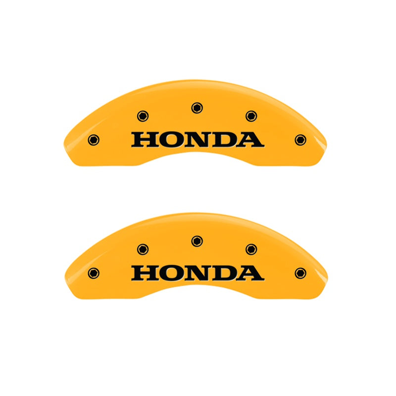 MGP 2 Caliper Covers Engraved Front Honda Yellow Finish Black Characters 1999 Honda Accord - 20210FHONYL