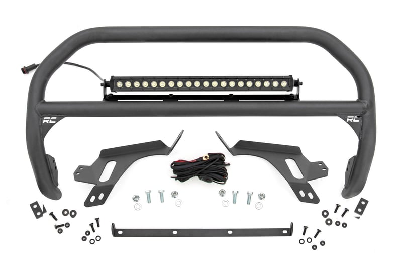 Rough Country - Nudge Bar - w/ Tow Hooks - 20 Inch Black Single Row LED - Ford Bronco Sport (21-24) - 51155 by Rough Country 