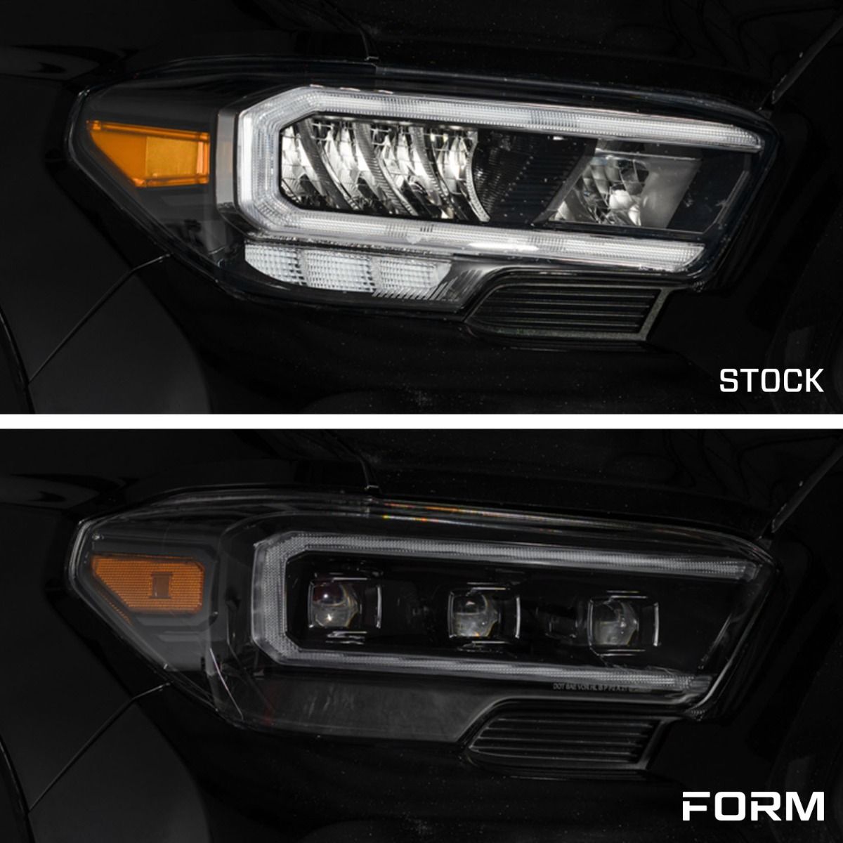 Diode Dynamics 16-23 Toyota Tacoma LED Proj. Headlights w/ Selectable DRL - Chrome - FL0112
