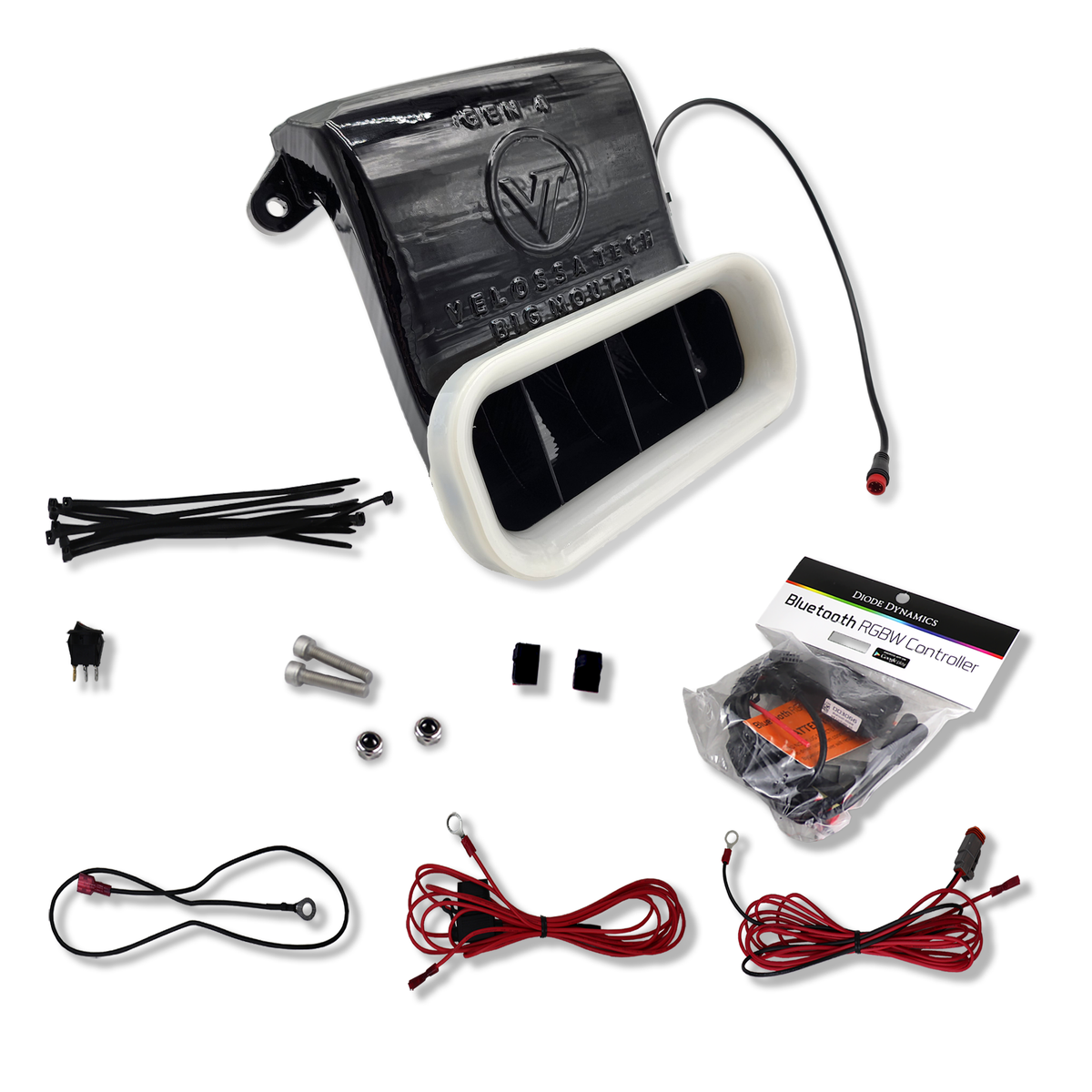 Velossa Tech - 2022+ Ford Maverick BIG MOUTH &quot;LIT KIT&quot; Ram Air Intake Snorkel