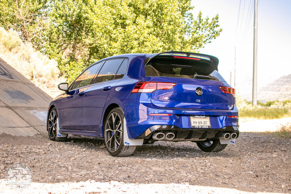 RokBlokz - Volkswagen Golf GTI, R (MK8 ) 2022+ Rally Mud Flaps for 2022-2024 Volkswagen Golf R - front view