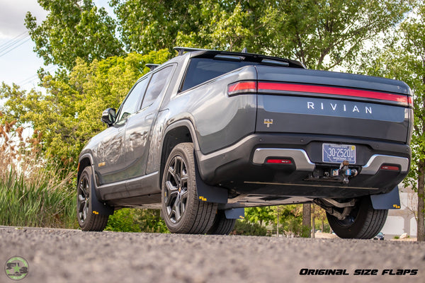 RokBlokz - Rivian R1T 2022+ Mud Flaps by RokBlokz - front view