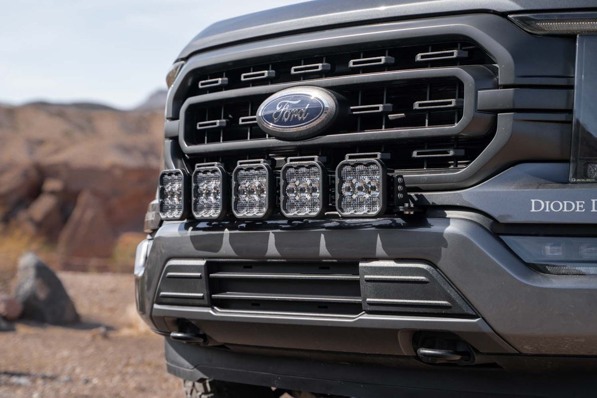 Diode Dynamics 21-22 Ford F-150 SS5 Grille CrossLink Lightbar Kit- Sport Yellow Combo - DD7318