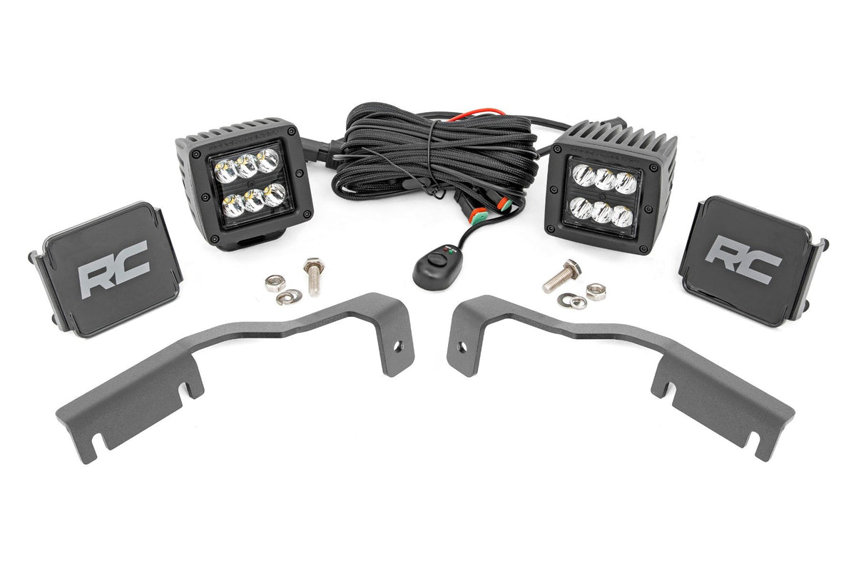 LED Light Kit | Ditch Mount | 2&quot; Black Pair | Spot | Nissan Frontier (22-24)