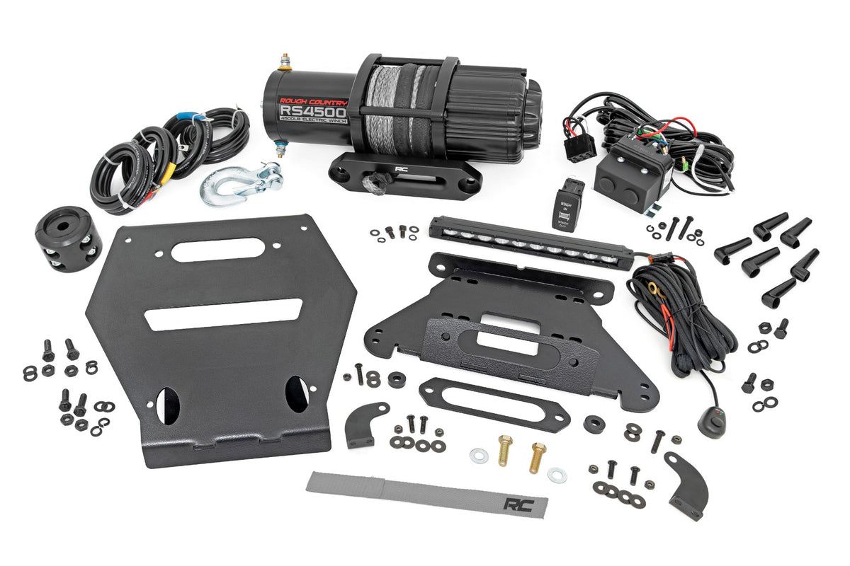 LED Light | Winch Mount | RS4500S | 10&quot; Black Slimline | Polaris RZR Pro R