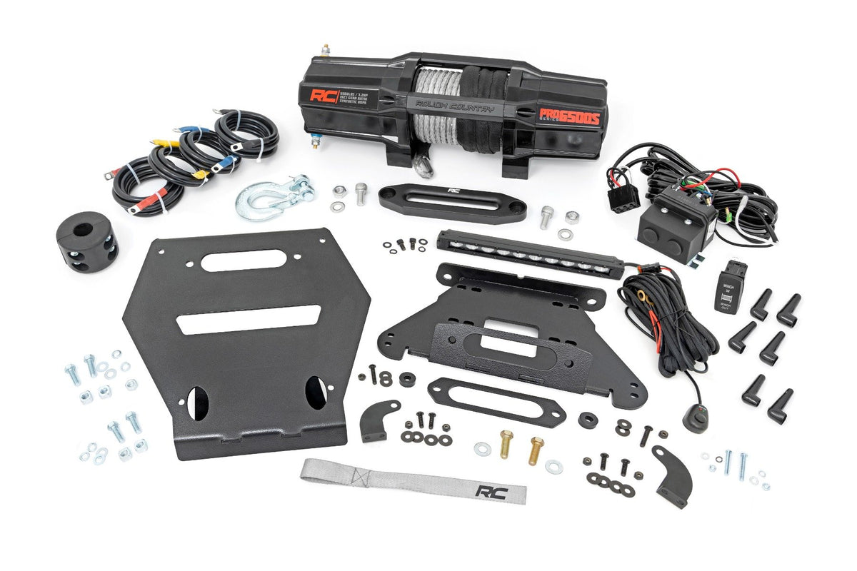 LED Light | Winch Mount | RS6500S | 10&quot; Black Slimline | Polaris RZR Pro R
