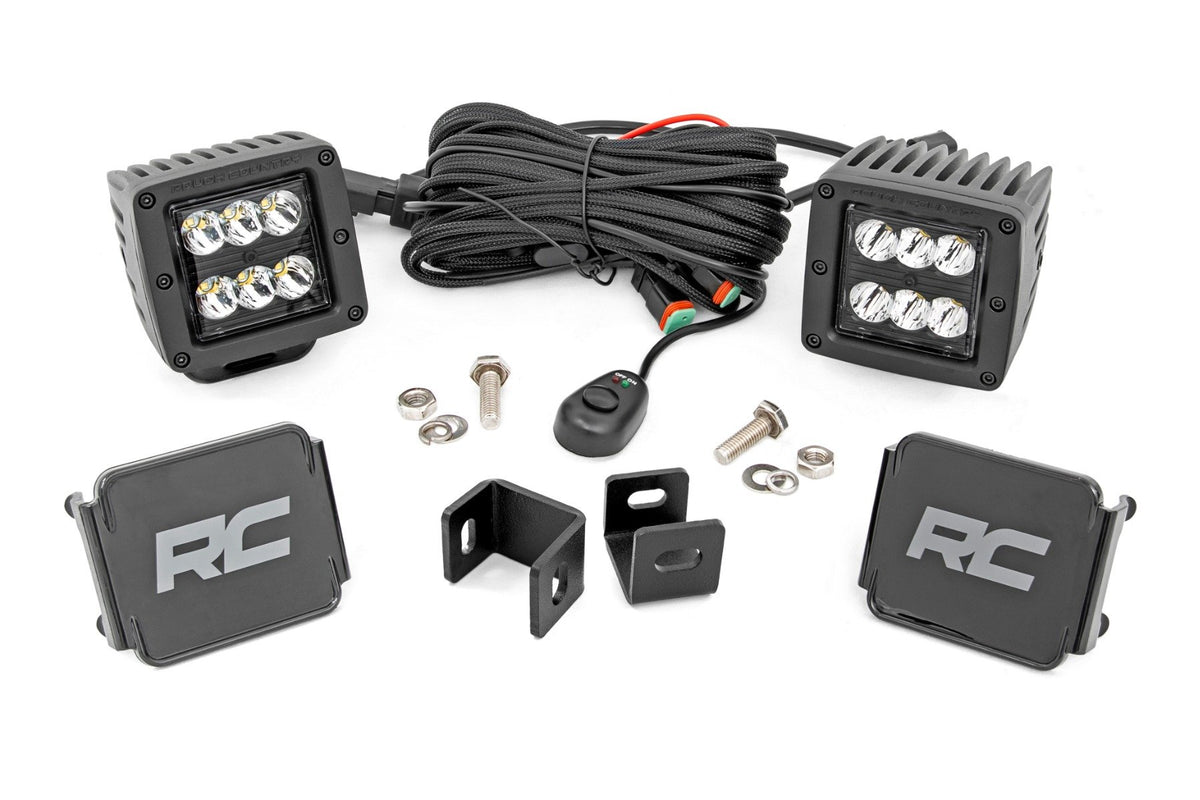 LED Light Kit | Ditch Mount | 2&quot; Black Pair | Spot | Toyota Tundra (22-24)