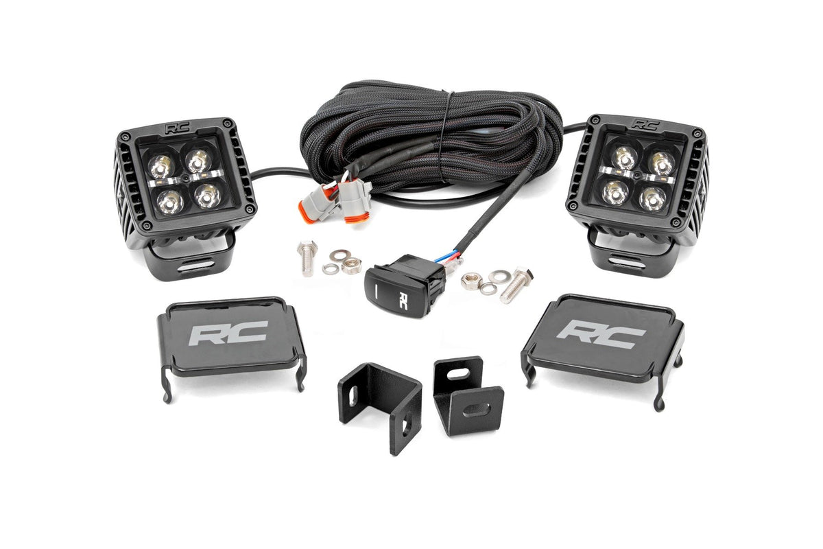 LED Light Kit | Ditch Mount | 2&quot; Black Pair | White DRL | Toyota Tundra (22-24)