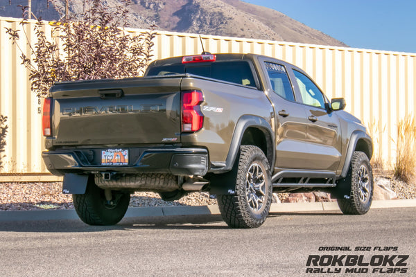 RokBlokz - Chevrolet Colorado ZR2 2023+ Mud Flaps by RokBlokz - front view