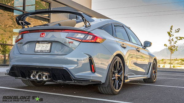 2023 Honda Civic Type R featuring Rokblokz rally inspired Splash Guards in black