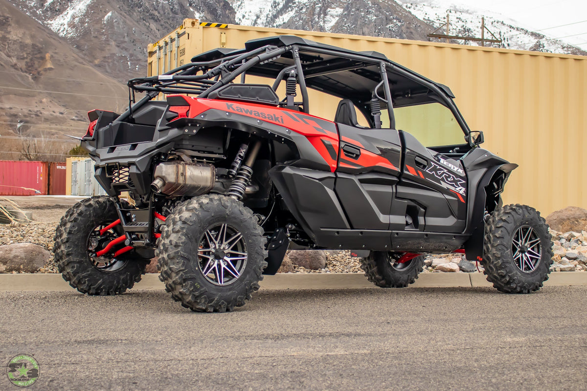 2023+ Kawasaki KRX 4 1000 FT. Rokblokz UTV Fender Kit, and mud flaps side view