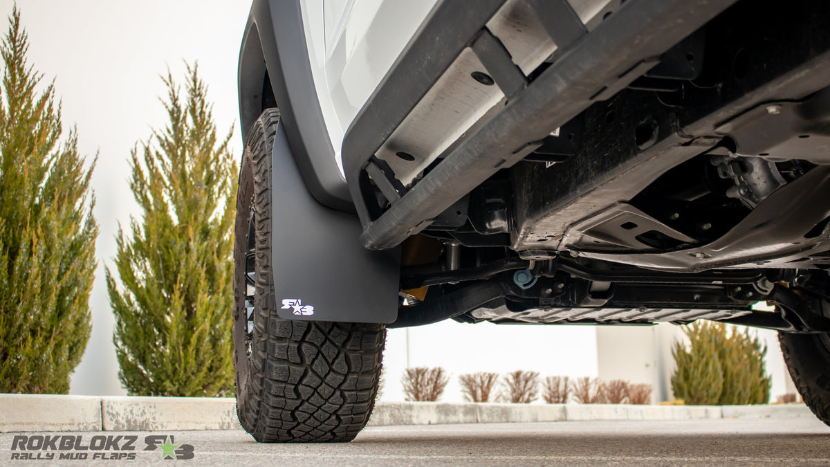 2023 Chevy Colorado ZR2 Bison featuring Rokblokz mud flaps - front flap low