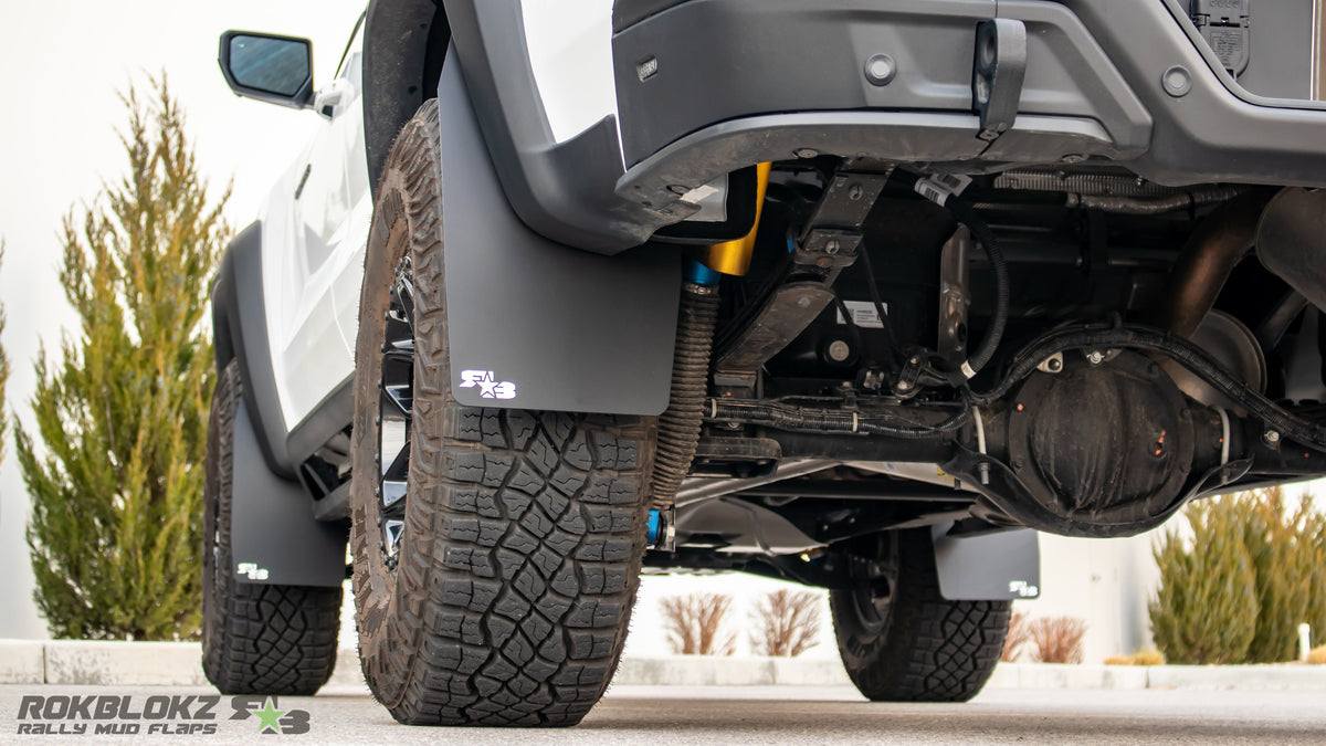 2023 Chevy Colorado ZR2 Bison featuring Rokblokz mud flaps - driver side low