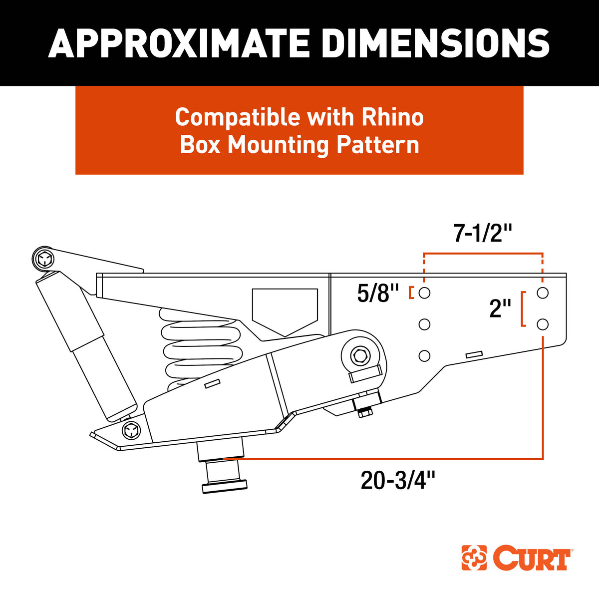 CURT 2024044568 Helux Coil-Spring 5th Wheel Pin Box, 2,600 lbs. Pin Weight, 18,000 lbs. Weight Capacity