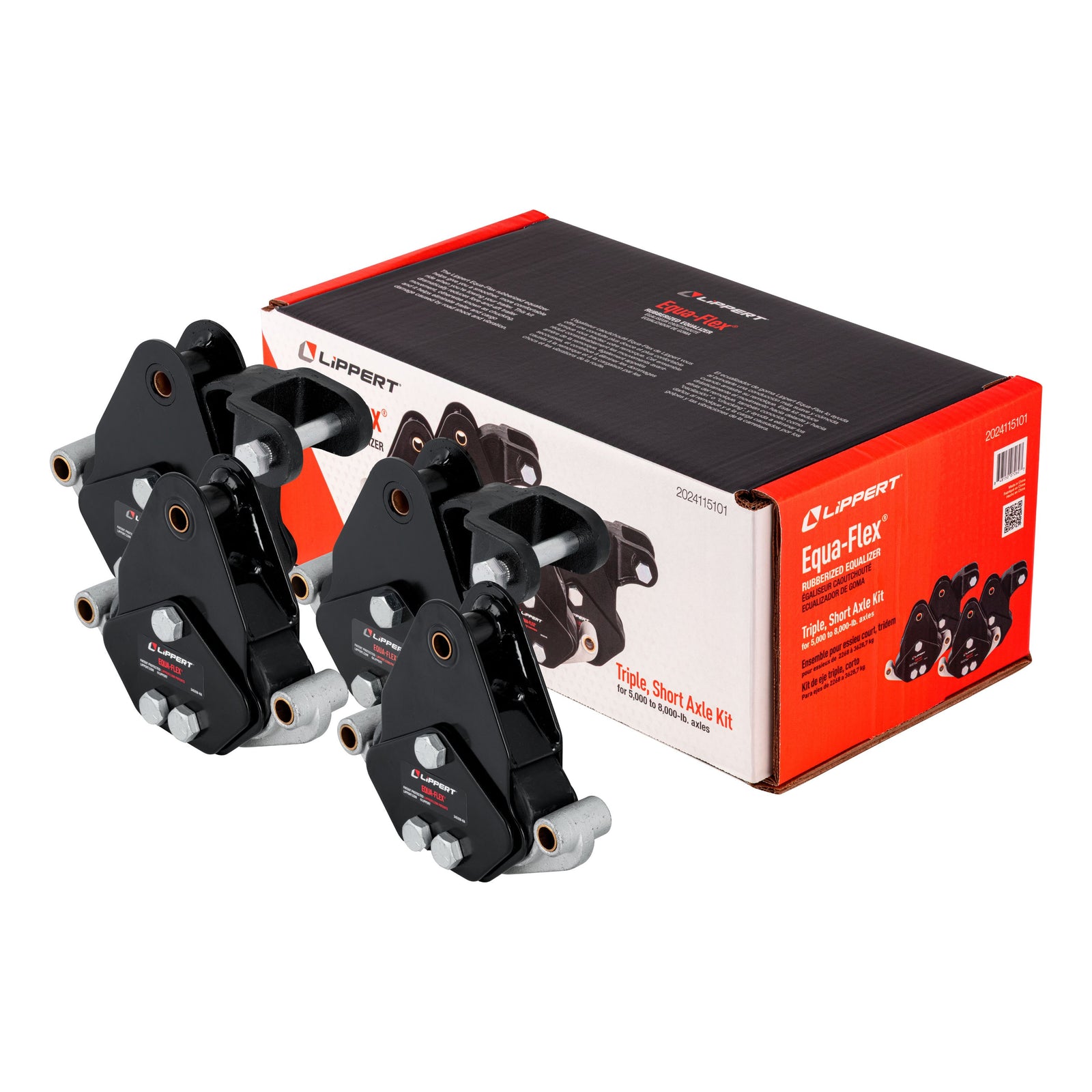 Lippert 2024115101 Equa-Flex Rubberized Equalizer Short Triple Axle Kit for 5,000-8,000-lb. Axles (Two Pairs)