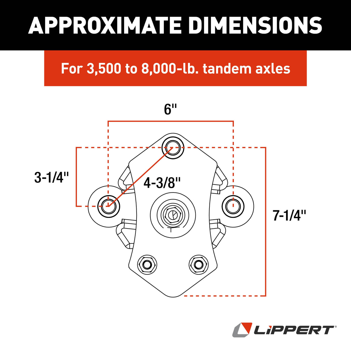 Lippert 2024115689 Road Armor Shock-Absorbing Trailer Equalizer Tandem Axle Kit for 3,500 to 8,000-lb. Axles (One Pair)