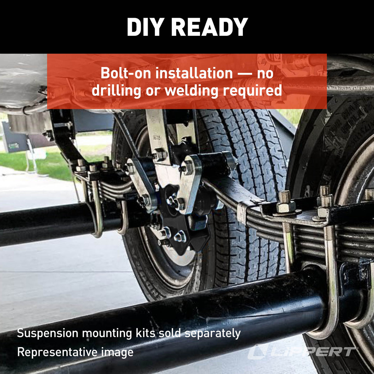 Lippert 2024115689 Road Armor Shock-Absorbing Trailer Equalizer Tandem Axle Kit for 3,500 to 8,000-lb. Axles (One Pair)
