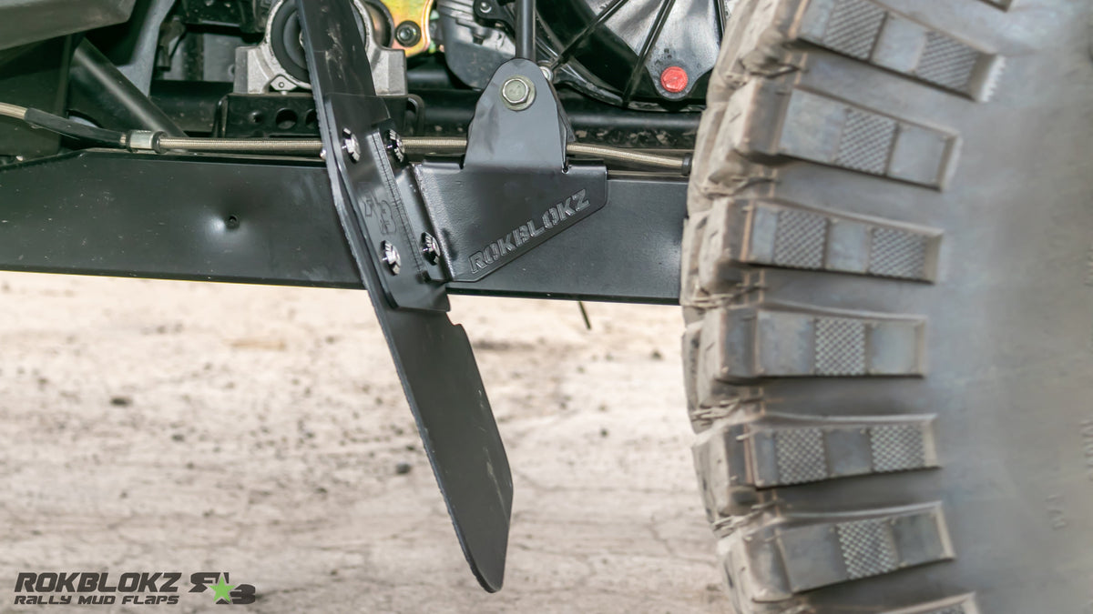 2024 Polaris RZR XP Featuring Rokblokz Trailing Arm Mud Flaps in black - bracket