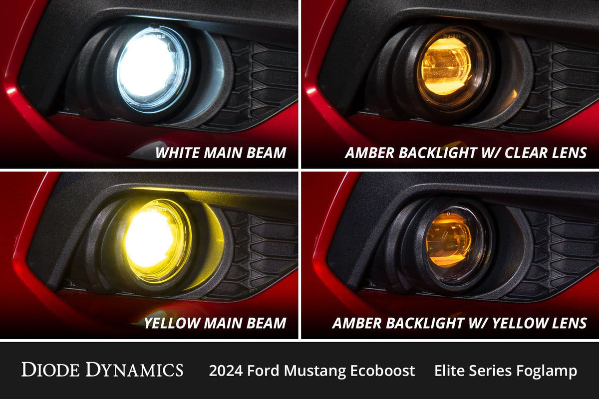 Diode Dynamics 2024 Ford Mustang EcoBoost Elite Series Add-On Fog Lamp Kit  Yellow - DD7960